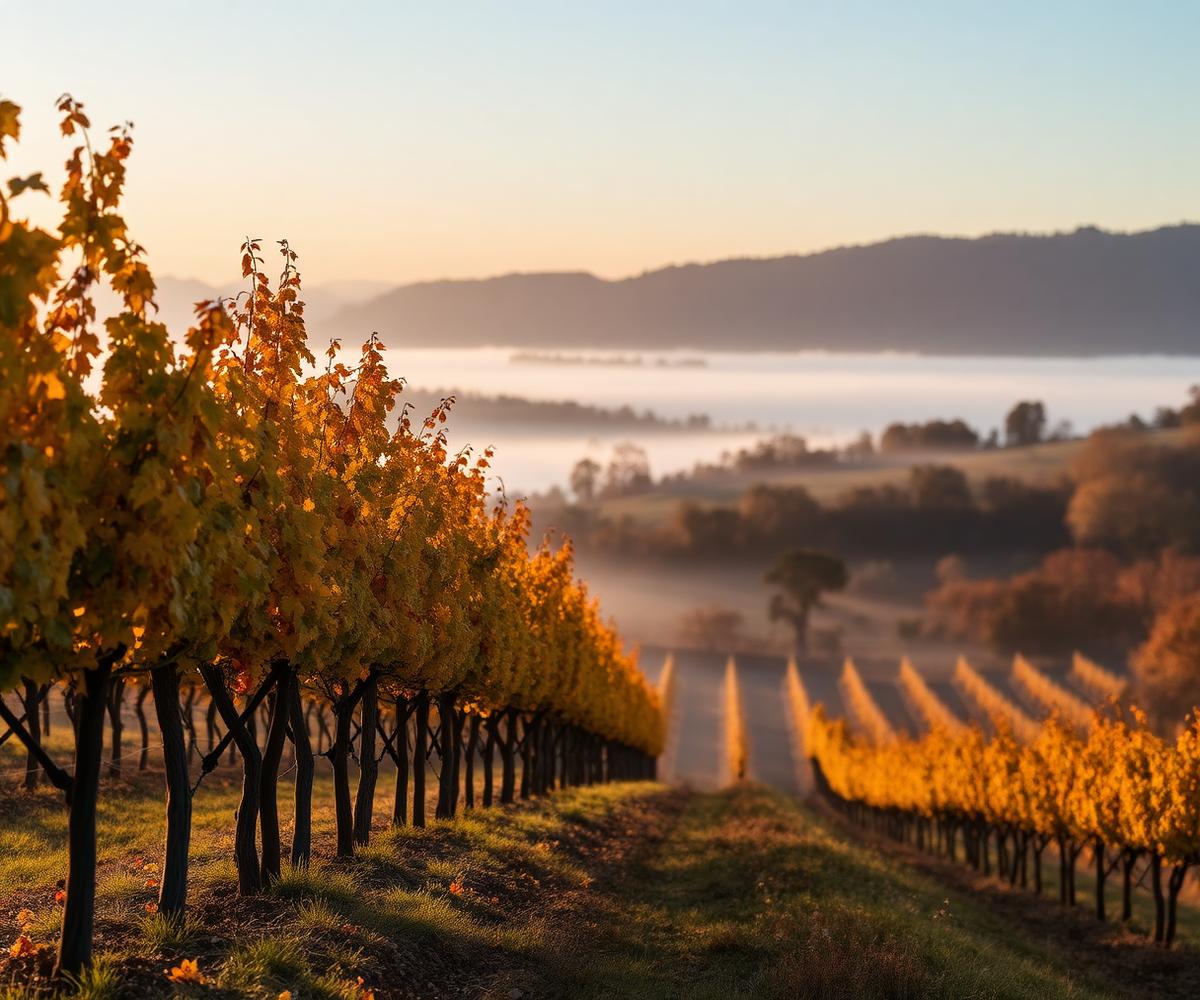 Yarra Valley vineyards among green hills